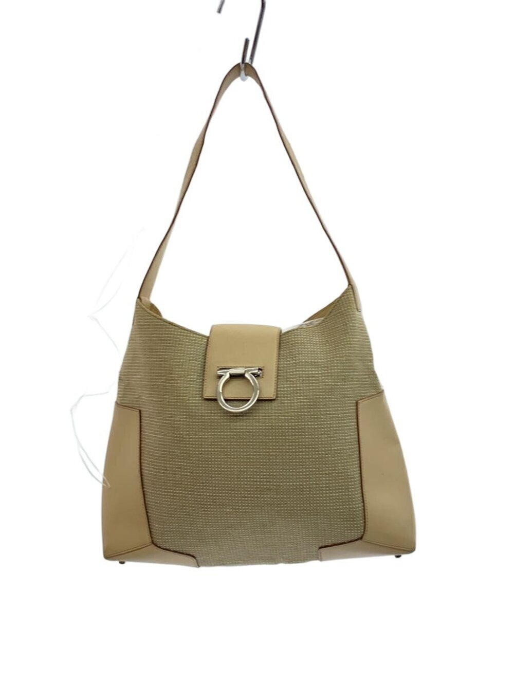 Salvatore Ferragamo Shoulder Bag Canvas Beige Cream